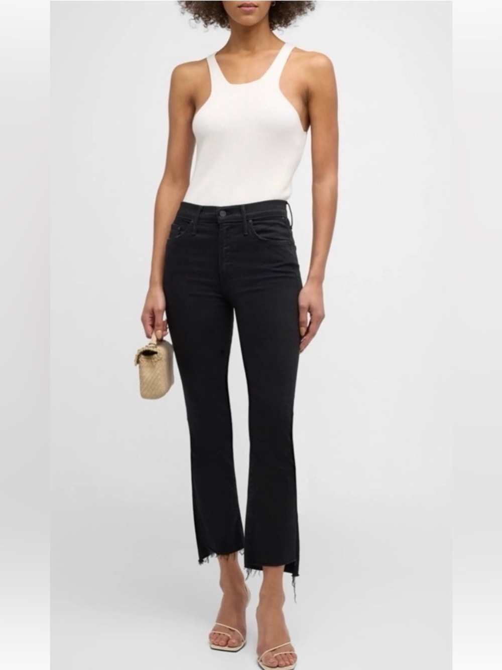 MOTHER NEW The Insider Crop Step Fray black size 27 $228